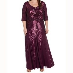 R&M Richards‎ -  Sequin Art Deco Evening Gown